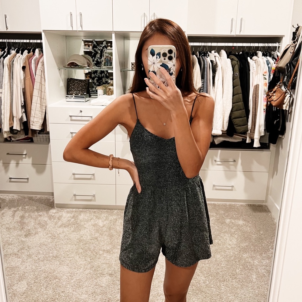 NWT H&M Glitter Spaghetti Strap Romper